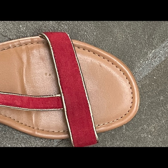 Style & Co Red Suede Sandals 7.5 - Picture 3 of 7
